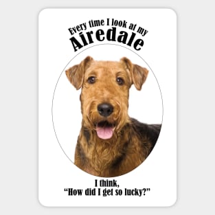 Lucky Airedale Sticker